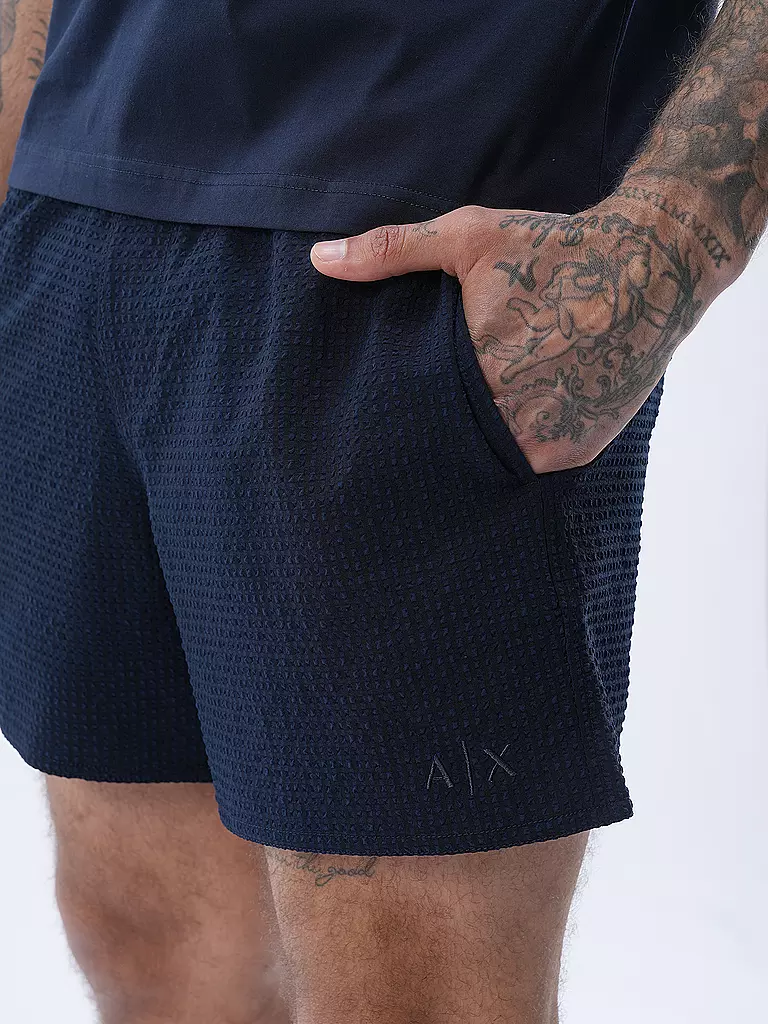 ARMANI EXCHANGE Badeshort SEERSUCKER blau