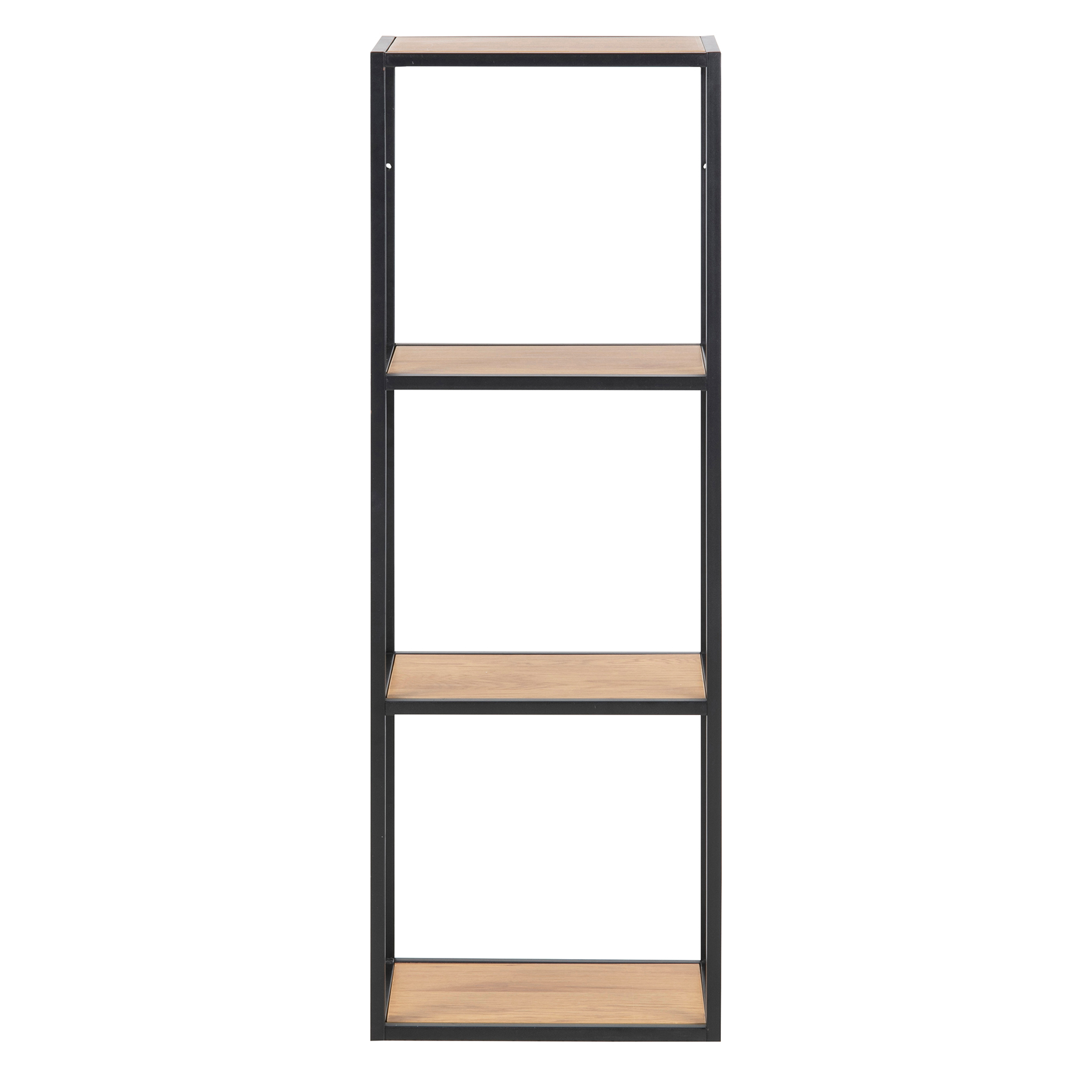 Wandregal SEAFORD - schwarz-Wildeiche - 108 cm hoch