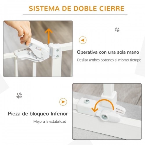 Portão de segurança branco para animais de estimação PawHut