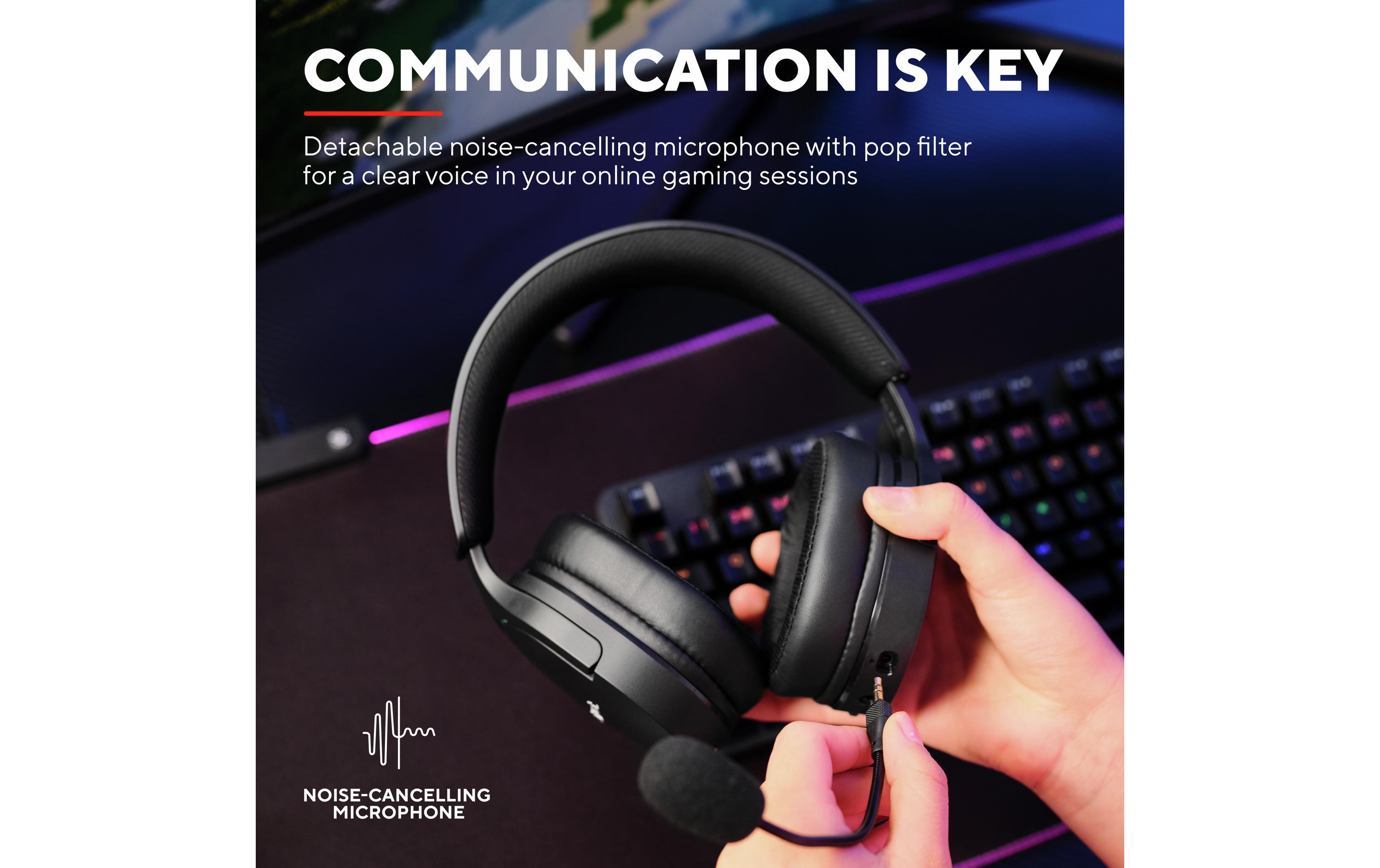 Headset GXT 491 FAYZO SchwarzLeistungsstarkes ohrumschliessendes kabelloses Gaming-Headset für ein kabelloses immersives Gaming-Erlebnis