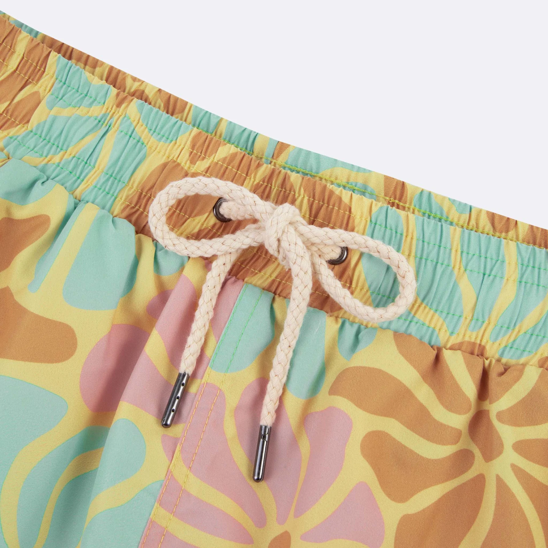 Maillot de bain jaune orangé & vert polyester recyclé - modèle mimizan
