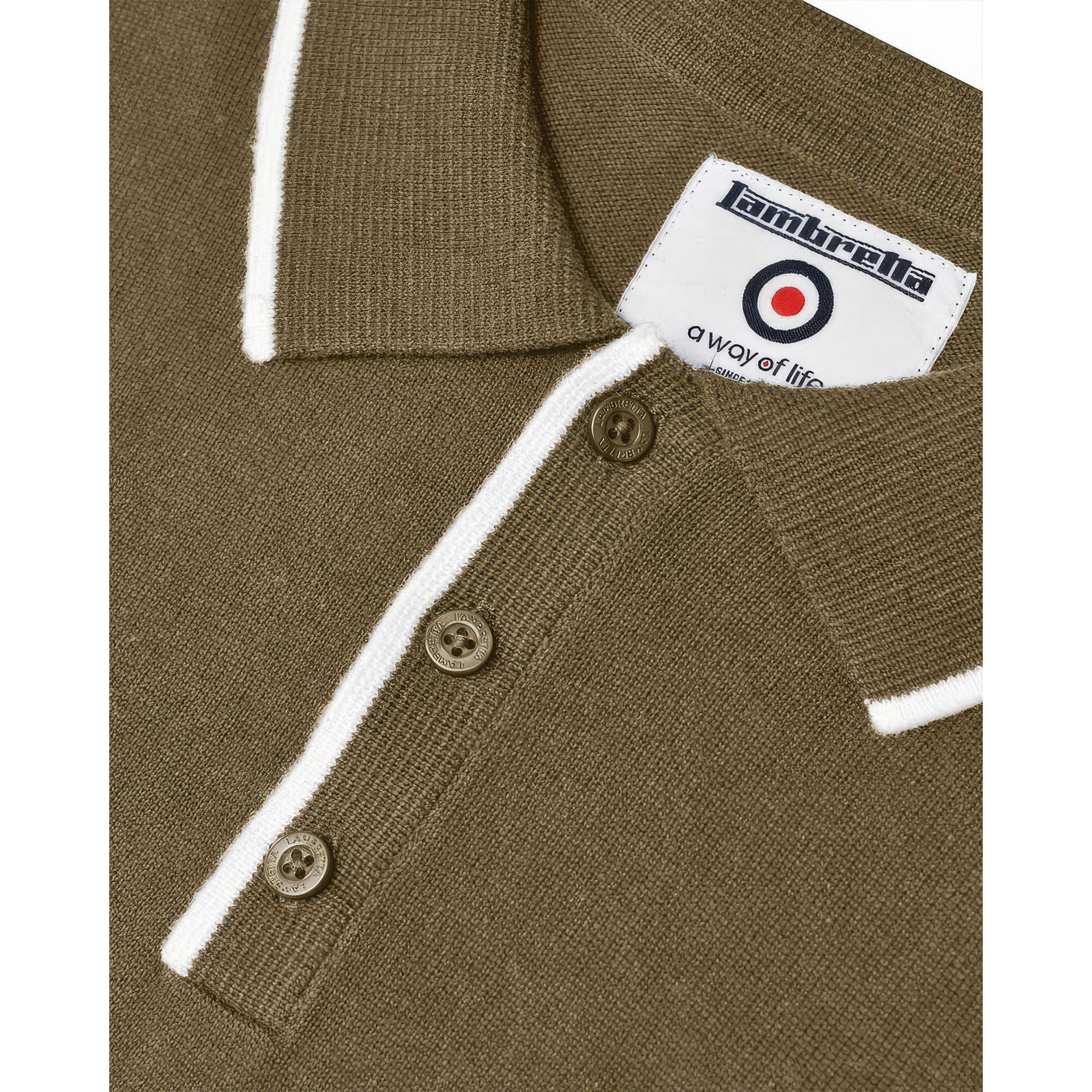 Lambretta Long Sleeve Tipped Knitted Polo