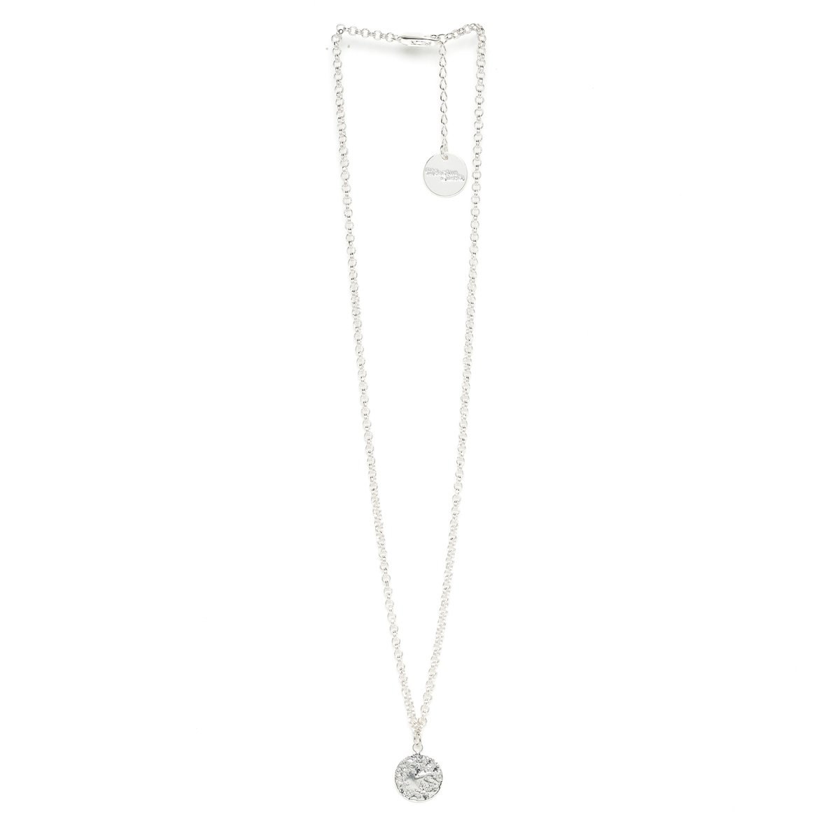 collier rond martelé plaqué argent - HESTIA