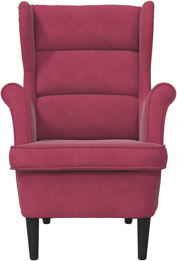 vidaXL Sessel, Relaxsessel mit gepolstertem Sitz Armlehnen, Fernsehsessel Loungesessel für Wohnzimmer, Polstersessel Ruhesessel, Weinrot Samt