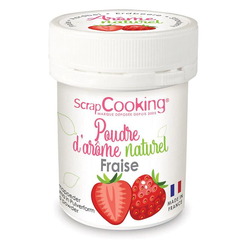 Arôme alimentaire naturel en poudre 15 g - fraise Scrapcooking