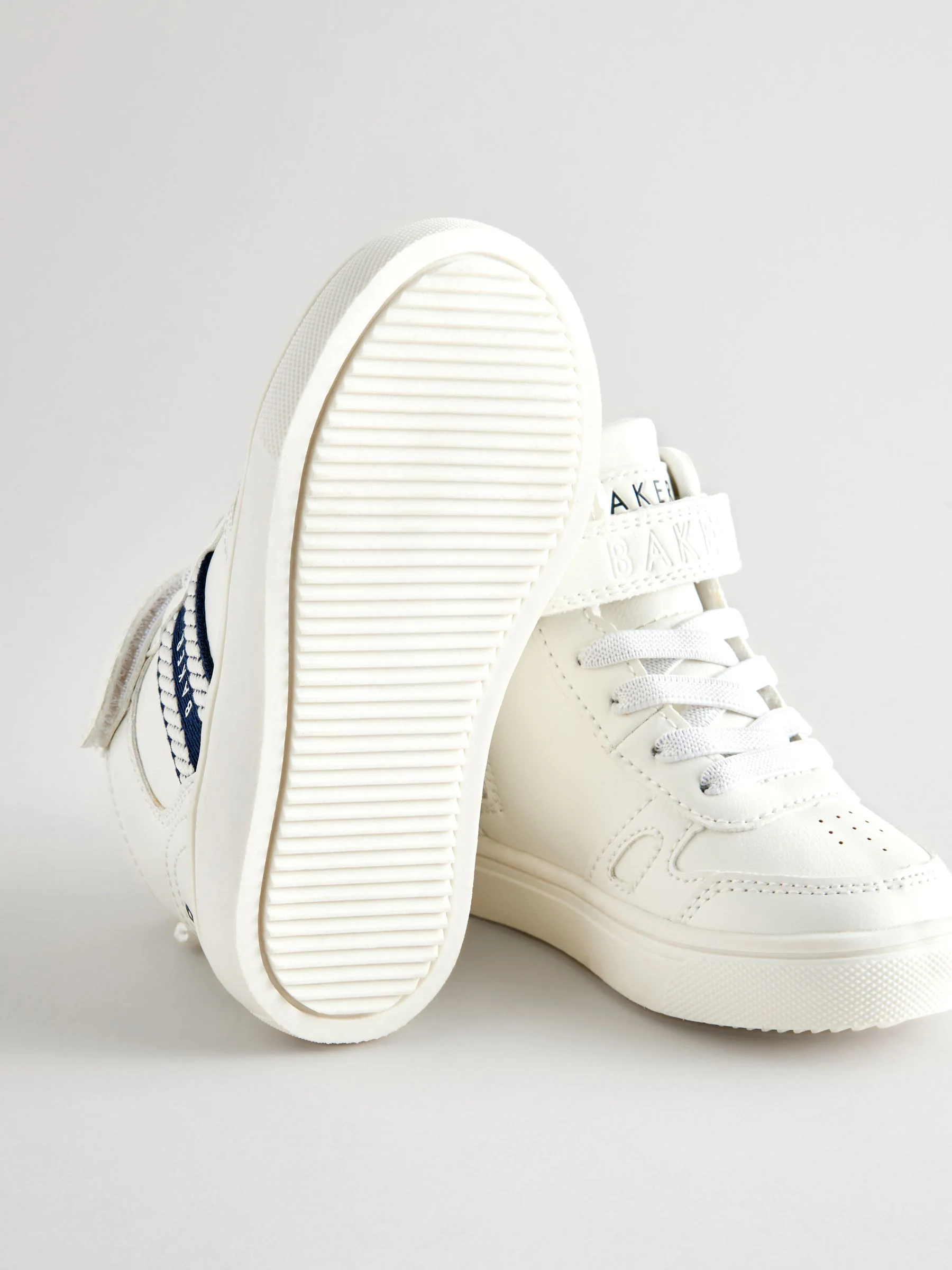 Baker by Ted Baker witte hoge jongenssneakers met geweven merkband
