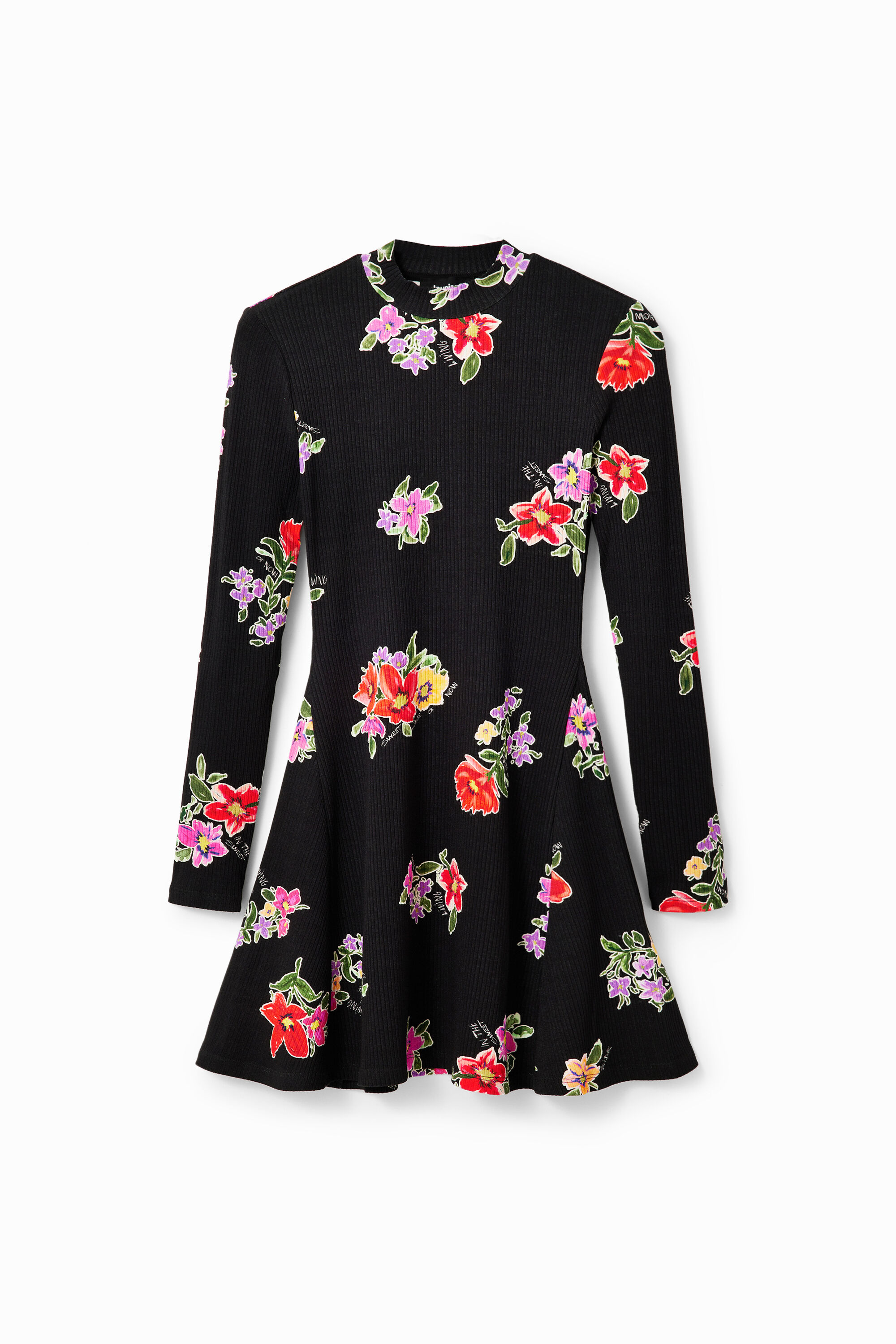 Vestido curto floral de patinadora