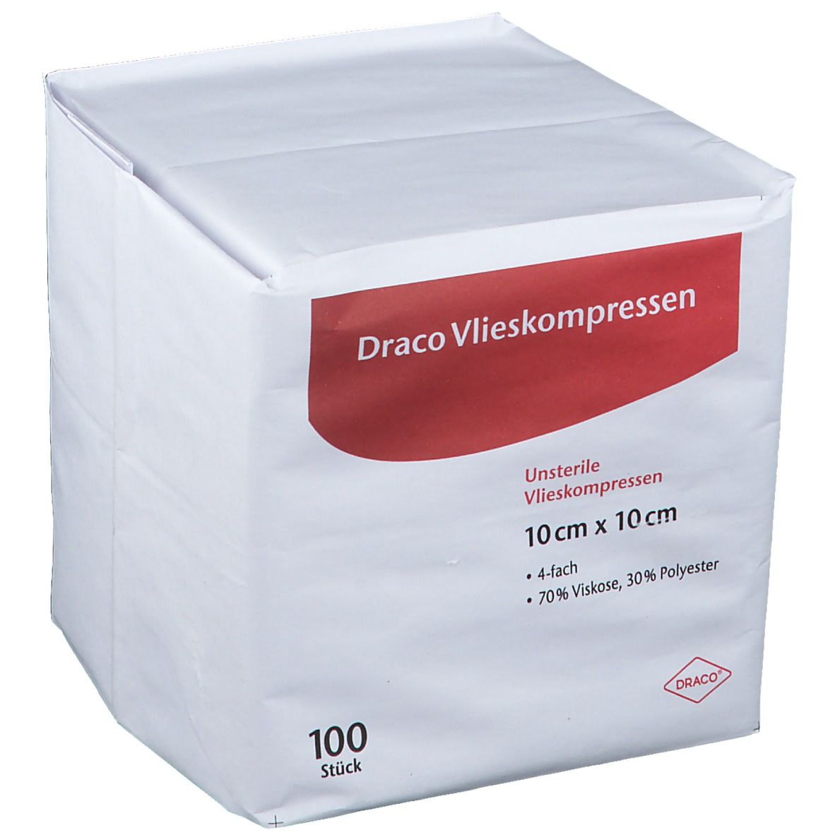 Draco Vliesstoffkompresse  10 x 10 cm 4fach unsteril