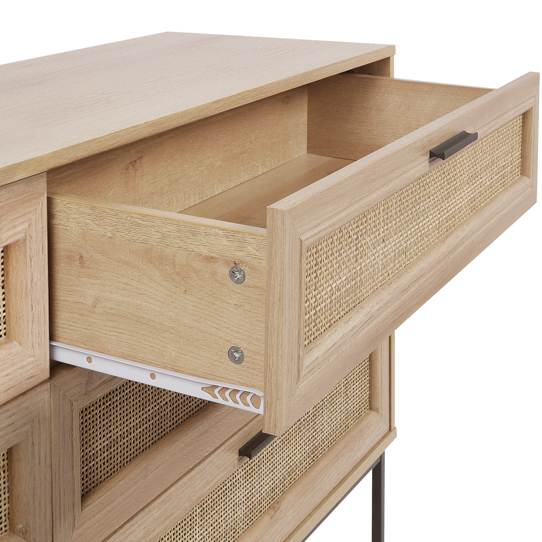 Beliani - PASCO  - Dressoir 6-lades - Lichte houtkleur - Rotan