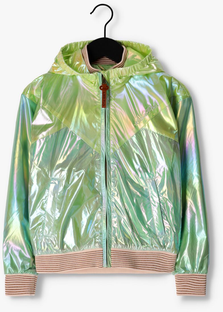 LIKE FLO metallic like flo jack hooded colourblock jacket