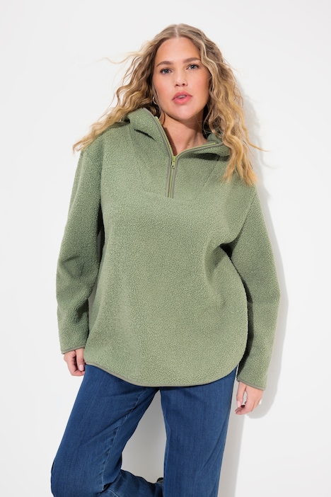 Teddypullover, Plüsch, Kapuze, Langarm