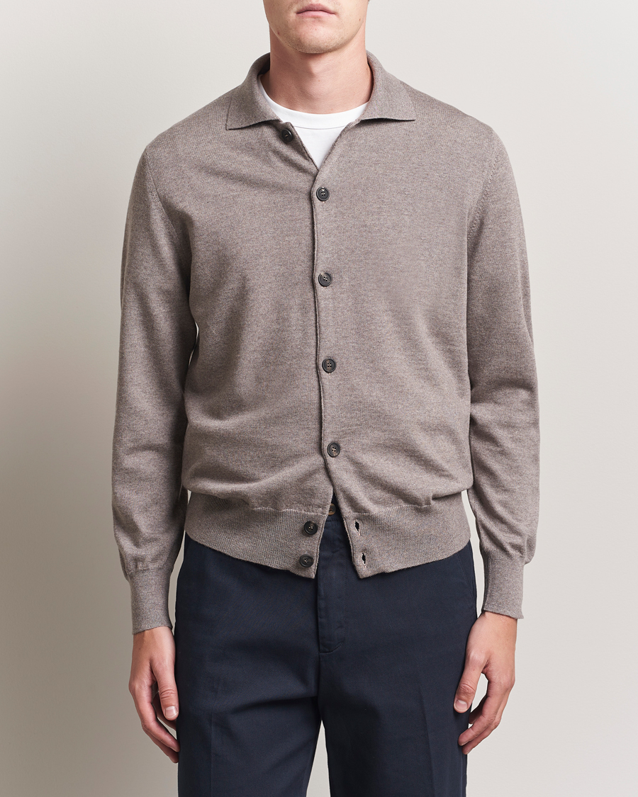 Altea Merino Wool Cardigan Taupe
