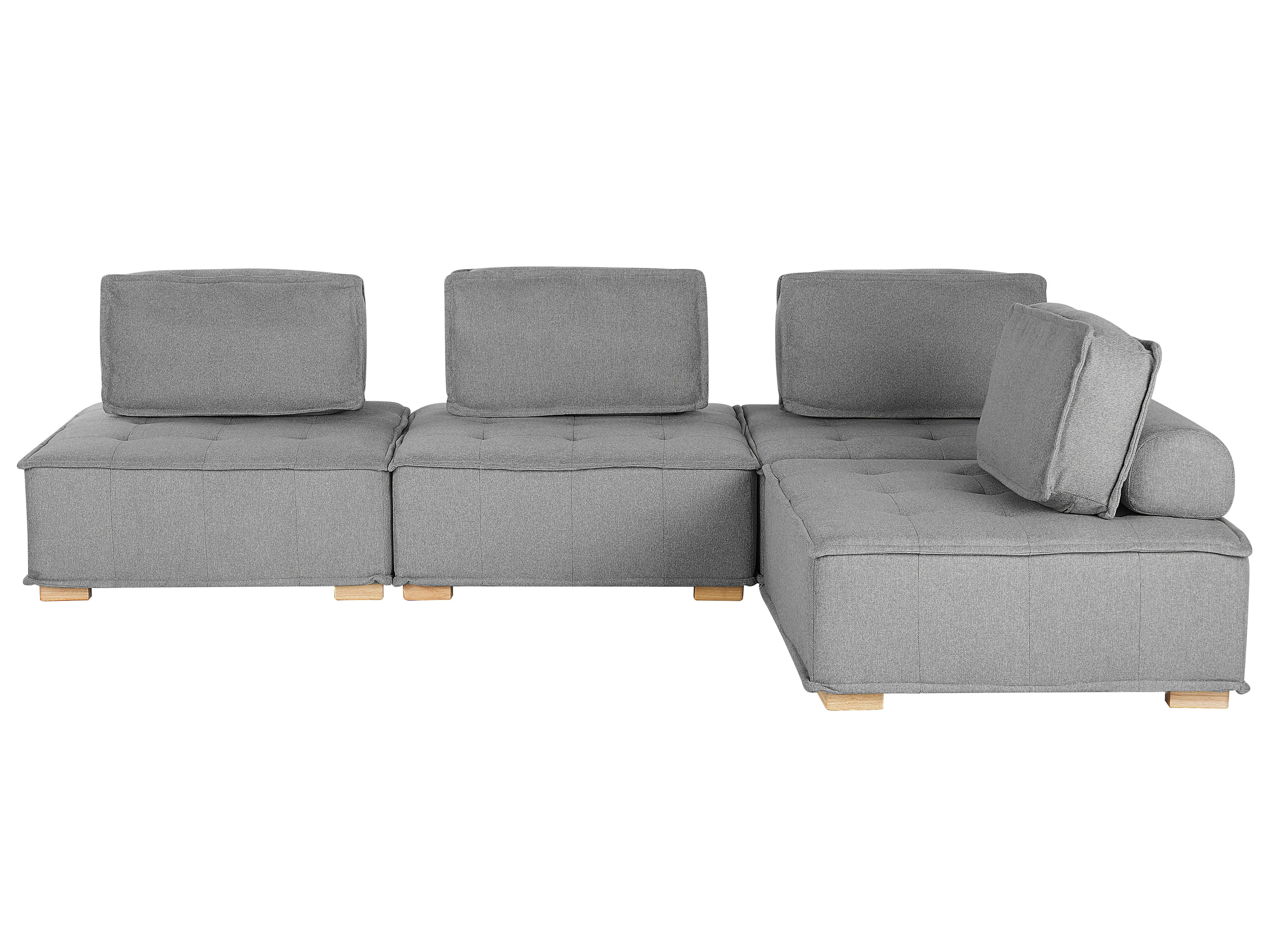 Modulaire hoekbank 4-zits TIBRO Stof Grijs rechtszijdig