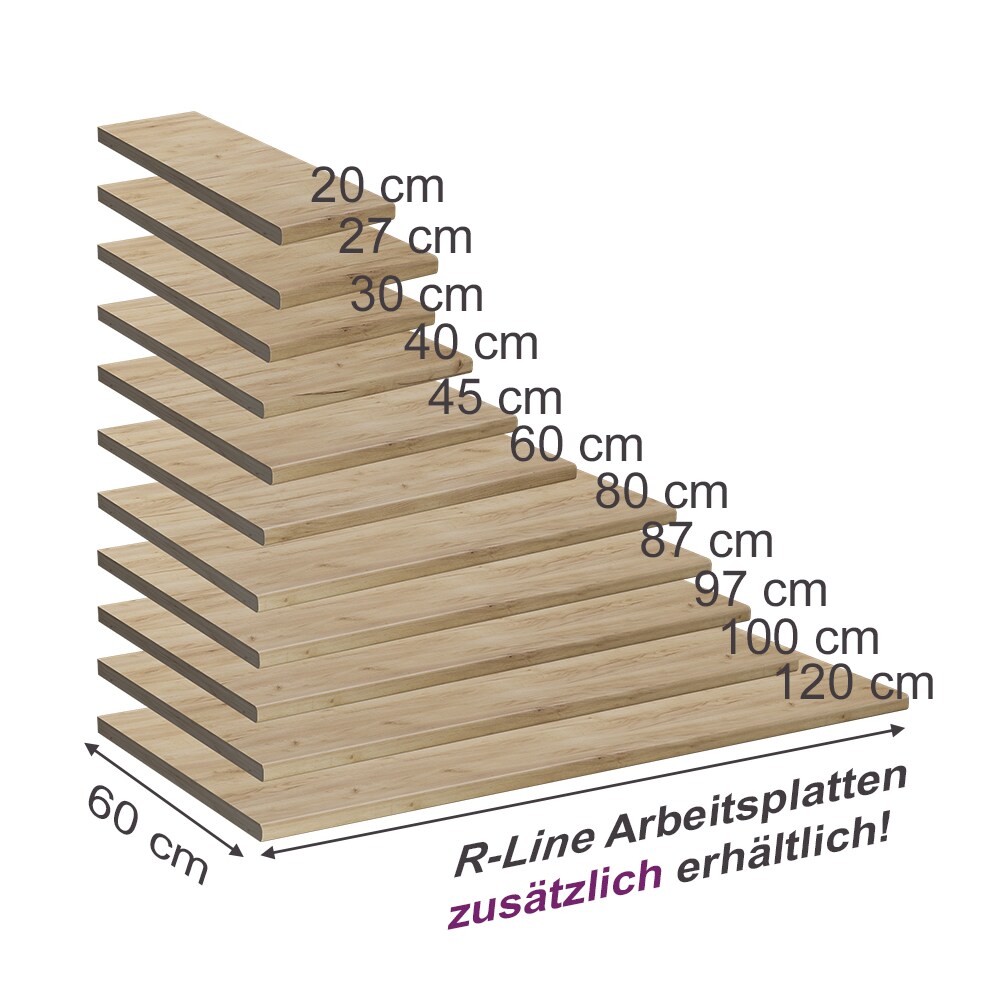 Vicco Küchenarbeitsplatte R-Line Eiche 45 cm