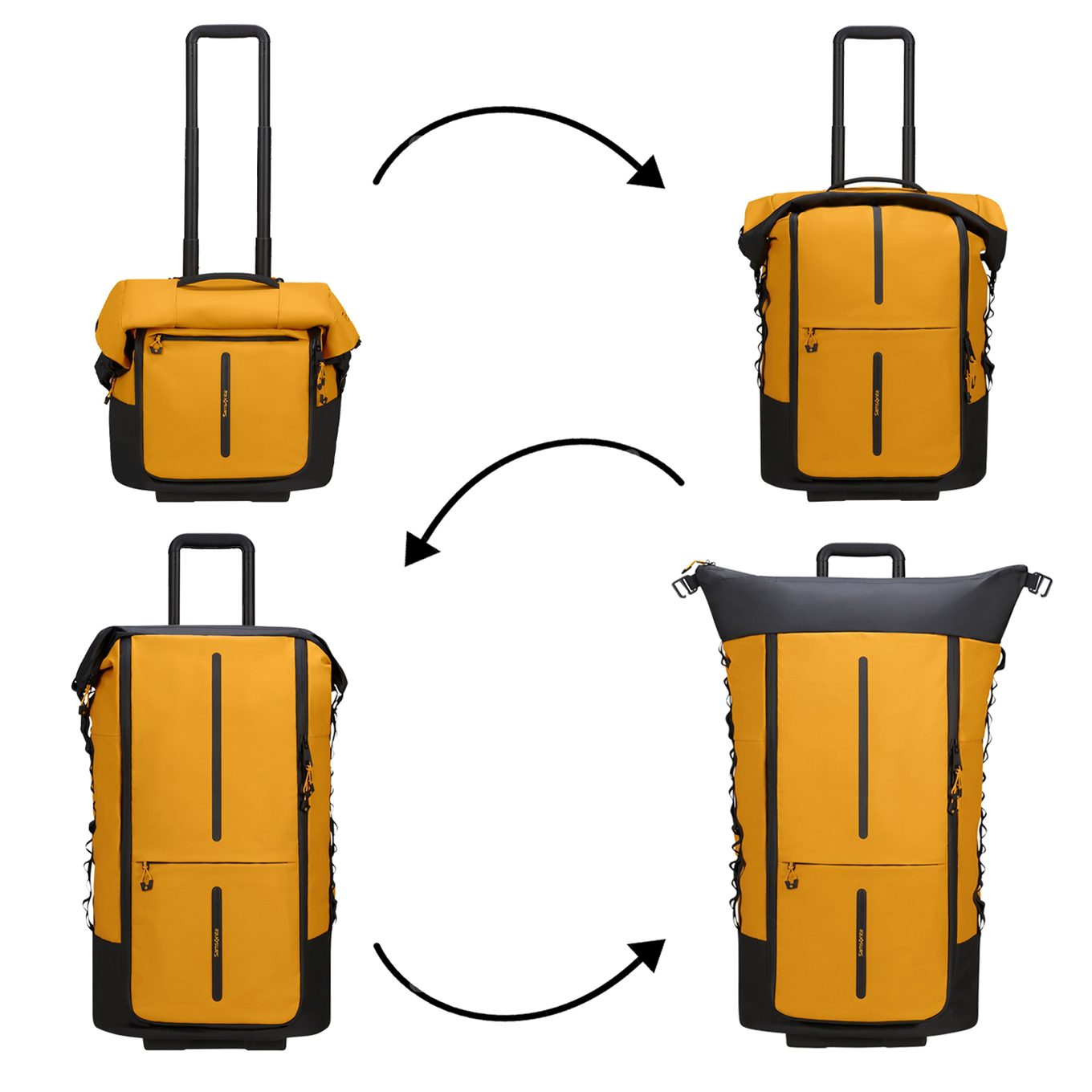 Samsonite Ecodiver Opvouwbare Reistas Duffle Wheels 4-In-1 Yellow
