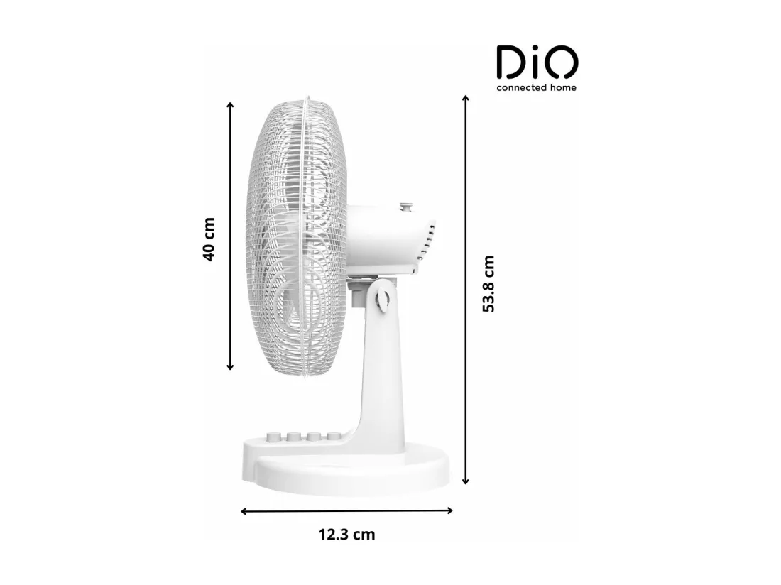 Ventilateur de table - Blanc - 40cm 45W - Dio