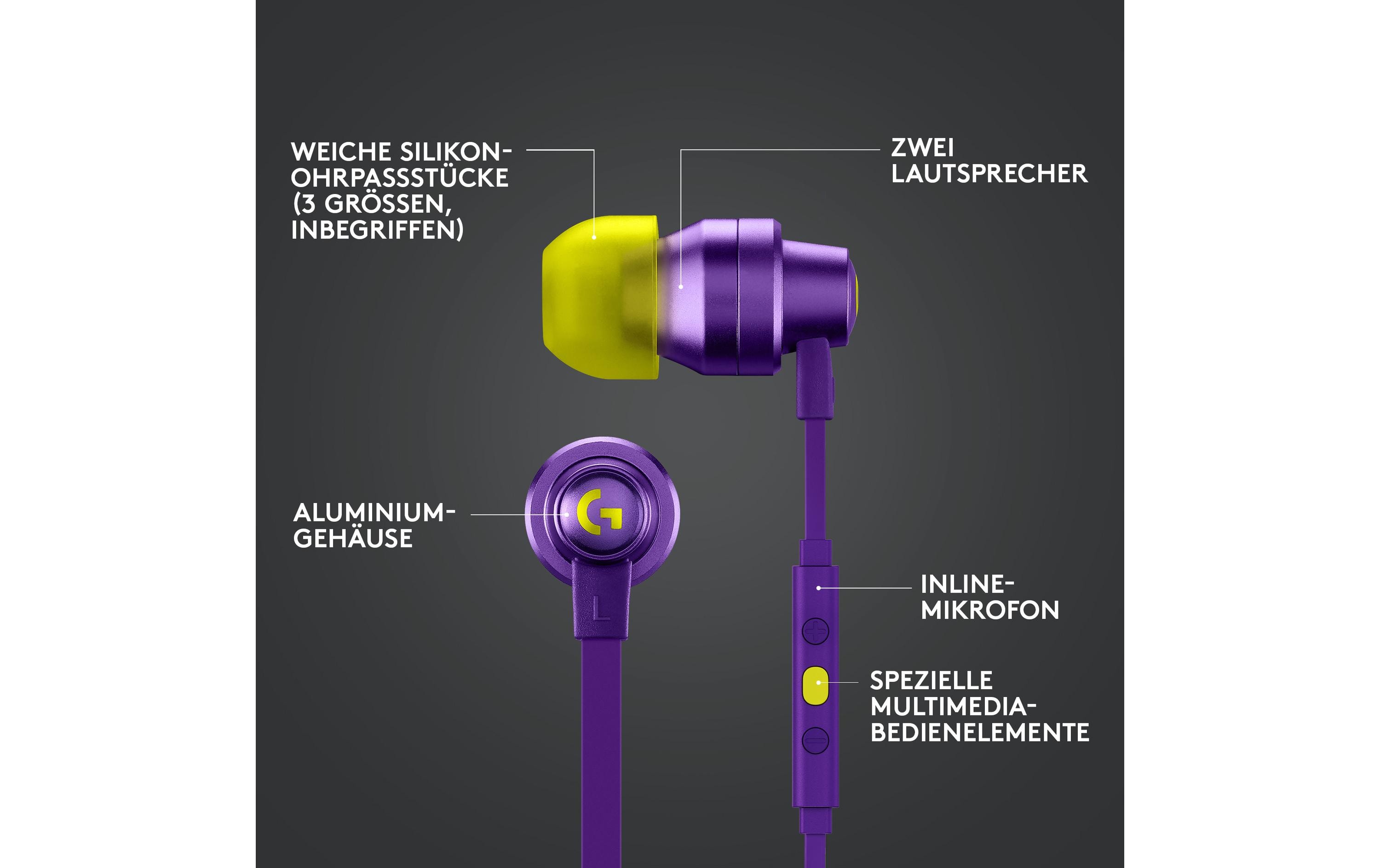 Headset G333 Gaming ViolettGaming-Ohrhörer für klare Kommunikation auf PC, Konsolen und Mobilgeräten