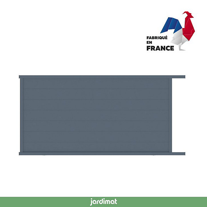 Portail coulissant motorisé Chalon gris anthracite RAL 7016 350X180 cm Jardimat