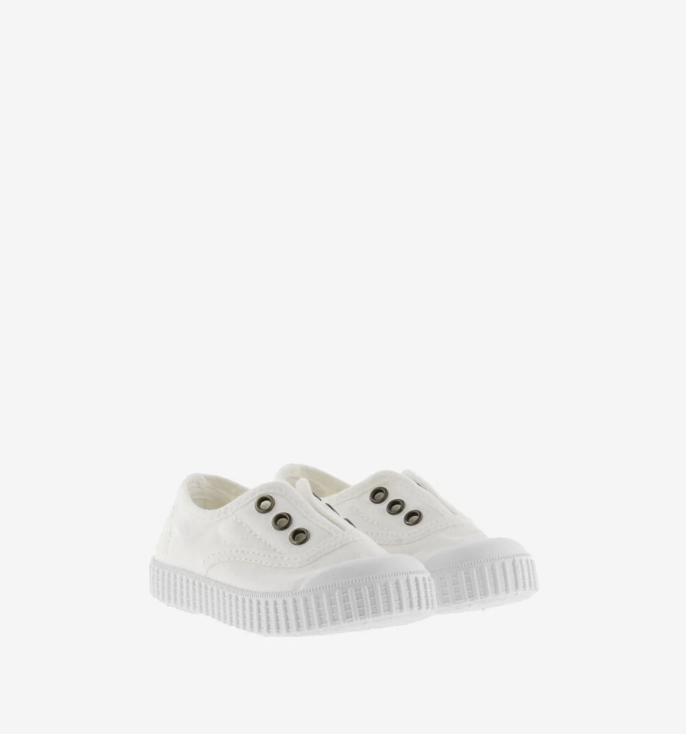 1915 INGLESA TENNIS TOILE DREC® ÉLASTIQUE Baskets en toile avec élastique pour enfant BLANCO