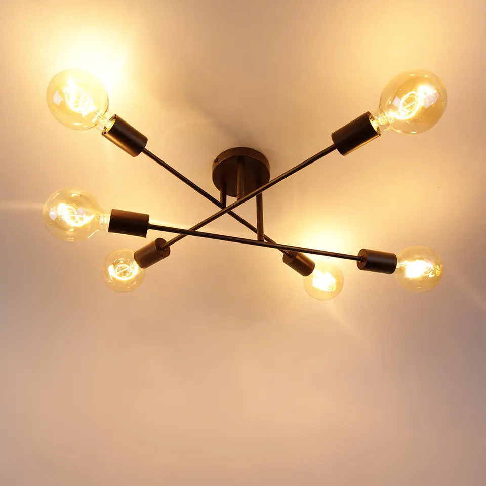 Qazqa plafondlampen sydney bruin e27