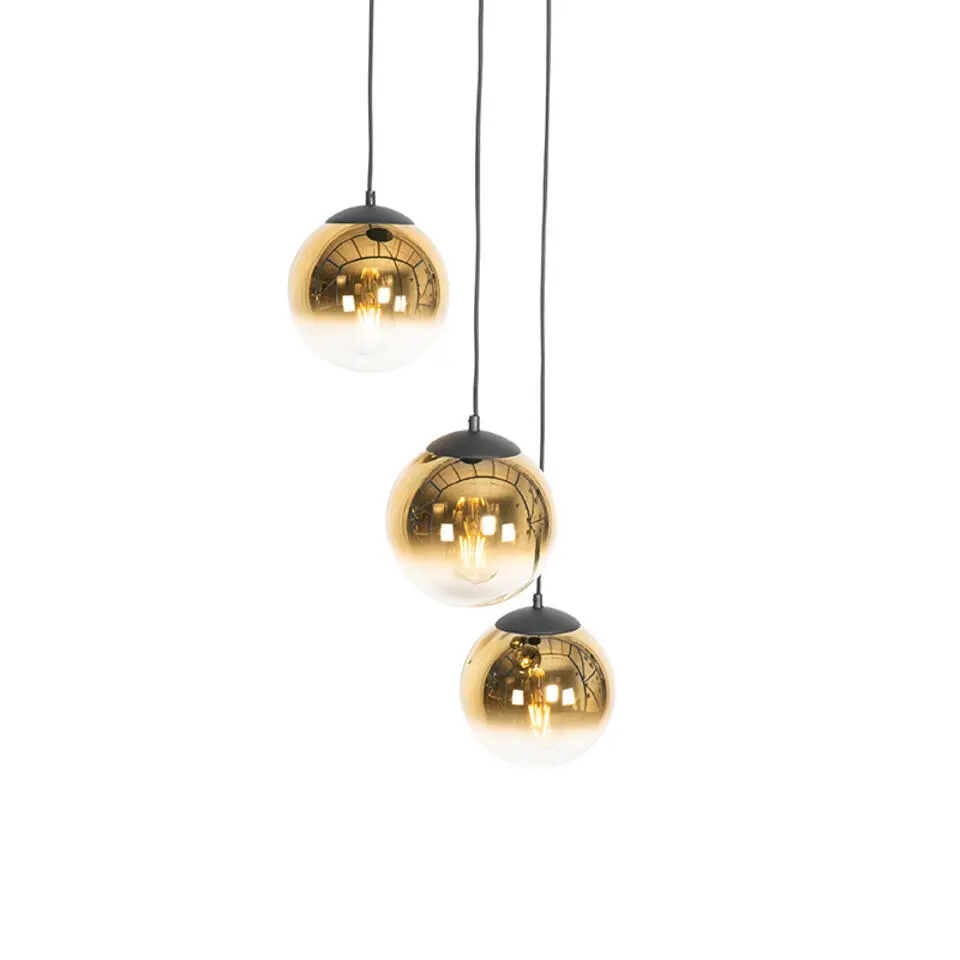 Qazqa hanglampen pallon goudkleurig e27