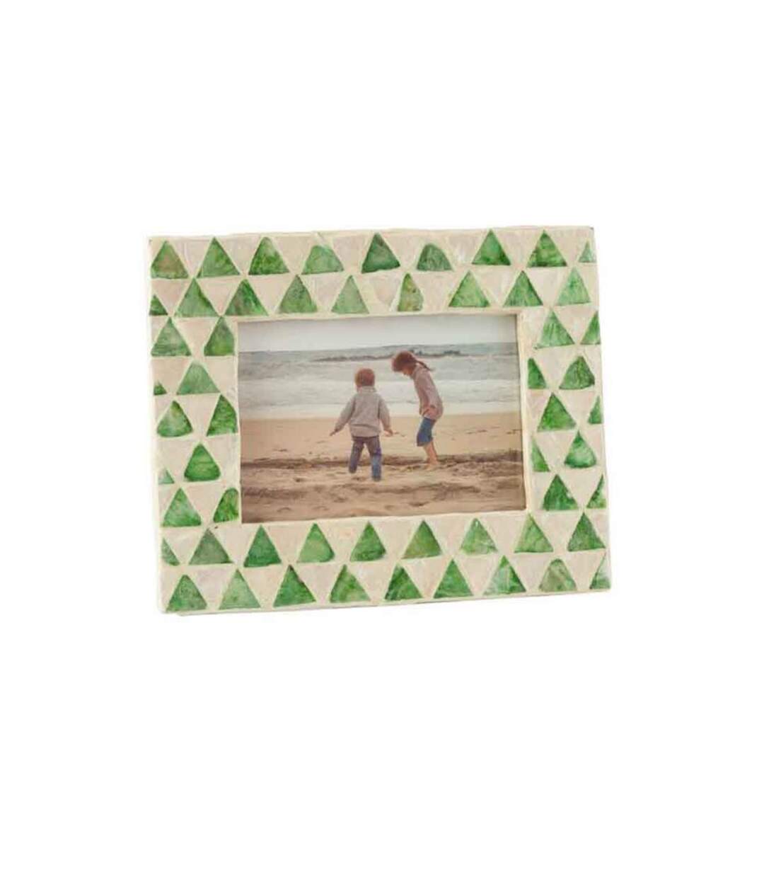 Paris Prix - Cadre Photo En Bois Déco nuye 10x15cm Vert