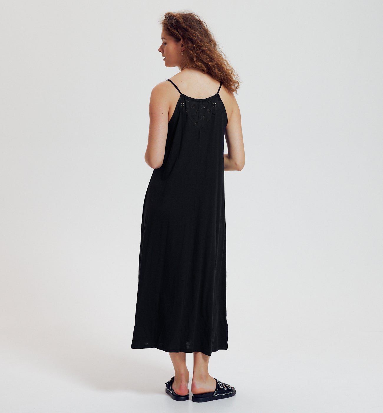 Robe longue en jersey Femme - Noir