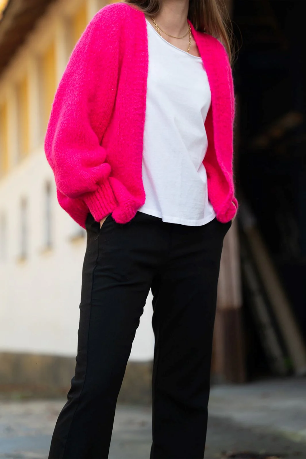 Noella Fora Knit Cardigan poppy pink