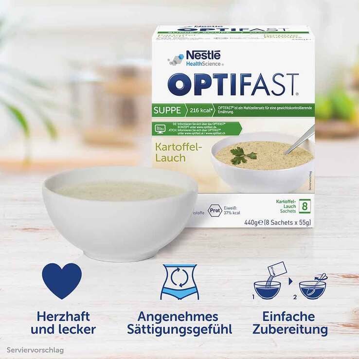 Optifast home Suppe Kartoffel-Lauch Pulver, 8X55 g
