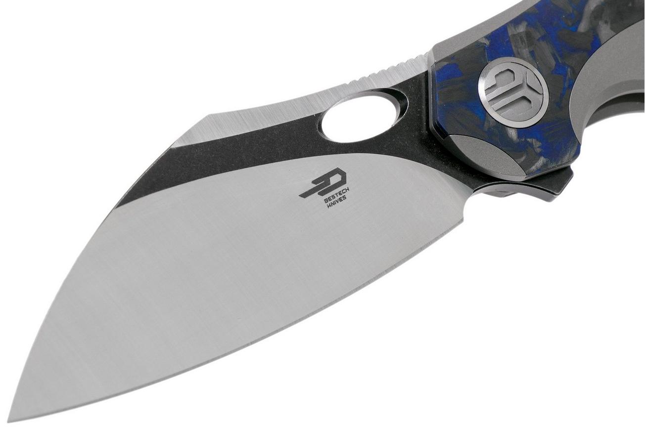 Bestech Nogard BT2105A Titanium, Blue Marble Carbonfiber zakmes, Kombou design