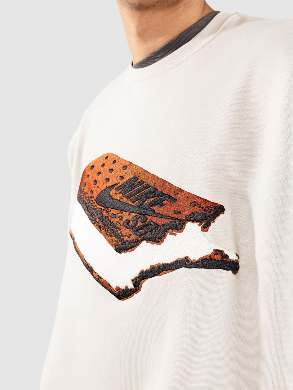 Nike SB Skate Fleece Crew Sweater light bone/white