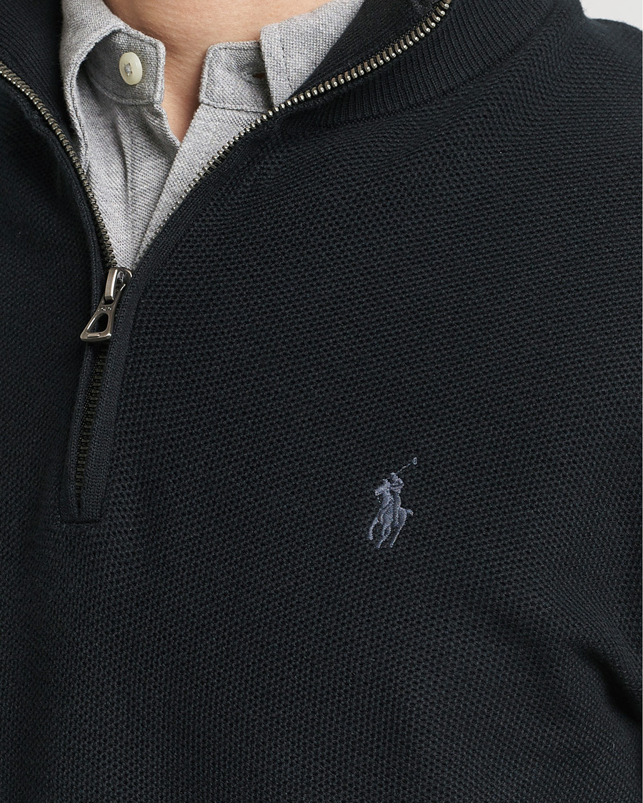 Polo Ralph Lauren Textured Half Zip Polo Black
