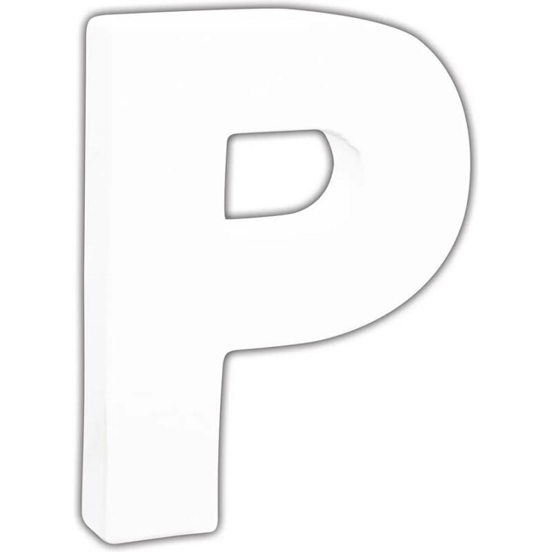 Petite lettre P 12cm - Blanc