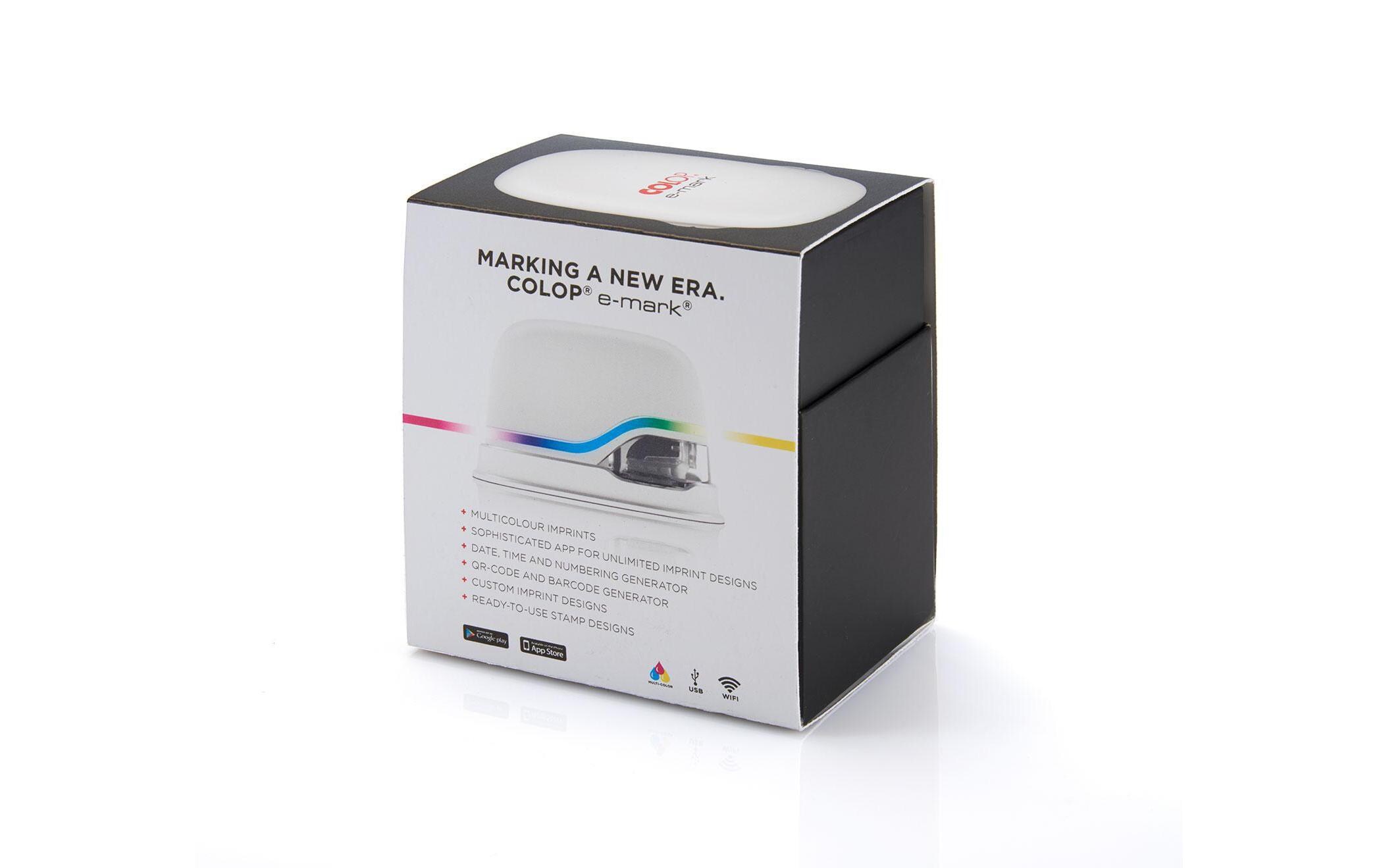 Beschriftungsgerät COLOP e-mark Weiss<br>Colop e-mark – Eine neue Ära für Stempel