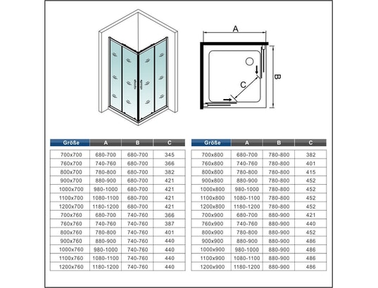 AICA SANITAIRE - Douche cabine intégrale Aica Cabine de douche 76x76x195cm en 6mm verre anticalcaire...