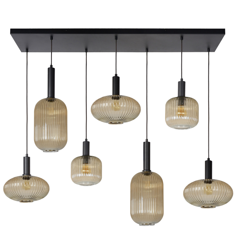 Lucide Maloto 7 cluster hanglamp amber