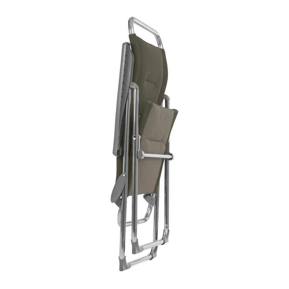 Gepolsterter Mehrpositions-Campingsessel Alu Cham AirComfort® Braun Taupe