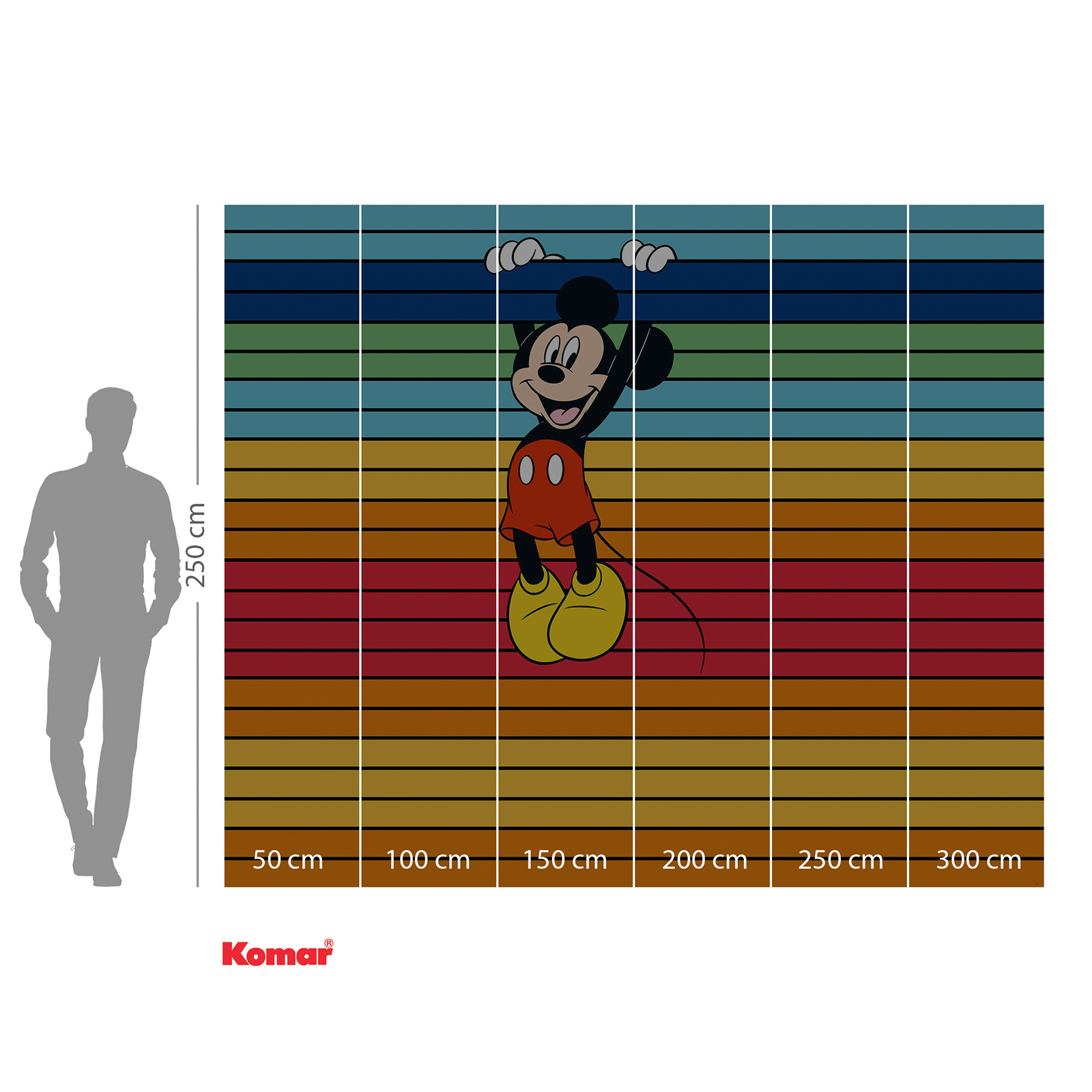 Vlies-Fototapete MICKEY MAGIC RAINBOW - bunt - 300x250 cm