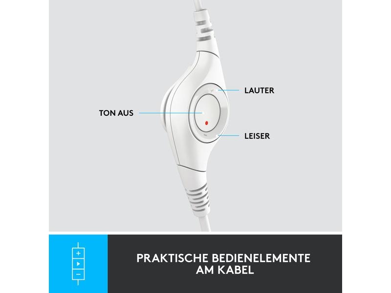 Logitech Headset H390 USB Stereo USB-Computer-Headset mit kristallklarem Audio und praktischen Bedienelementen am Kabel