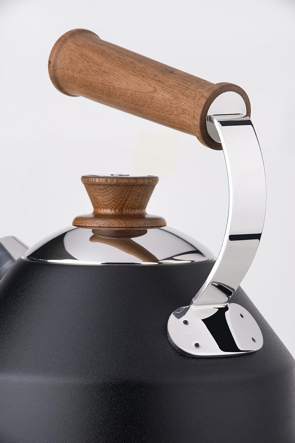 Ottoni Fabbrica Elektrischer Wasserkocher Edelstahl Mahagoni Holz Made in Italy 1,7L 2400W,Automatische Abschaltung,BPA frei,Herausnehmbarer Kalkfilter,Trockenlaufschutz,360° Basis,Lignum Elegance