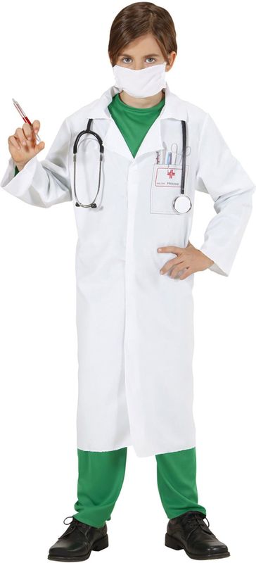 Widmann - Dokterskostuum - Wit - Kinderen - Inclusief Doktersjas en Masker