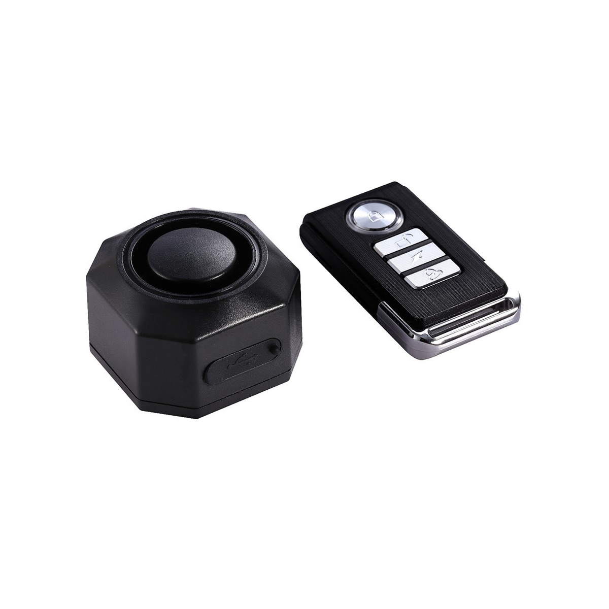 Oppladbar sykkelalarm med fjernkontroll 110dB Sort