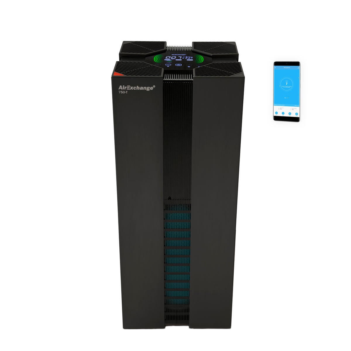 AirExchange 750-T Luchtreiniger voor grote ruimtes (HEPA 14-filter, tot 120 m², 95 W) Zwart
