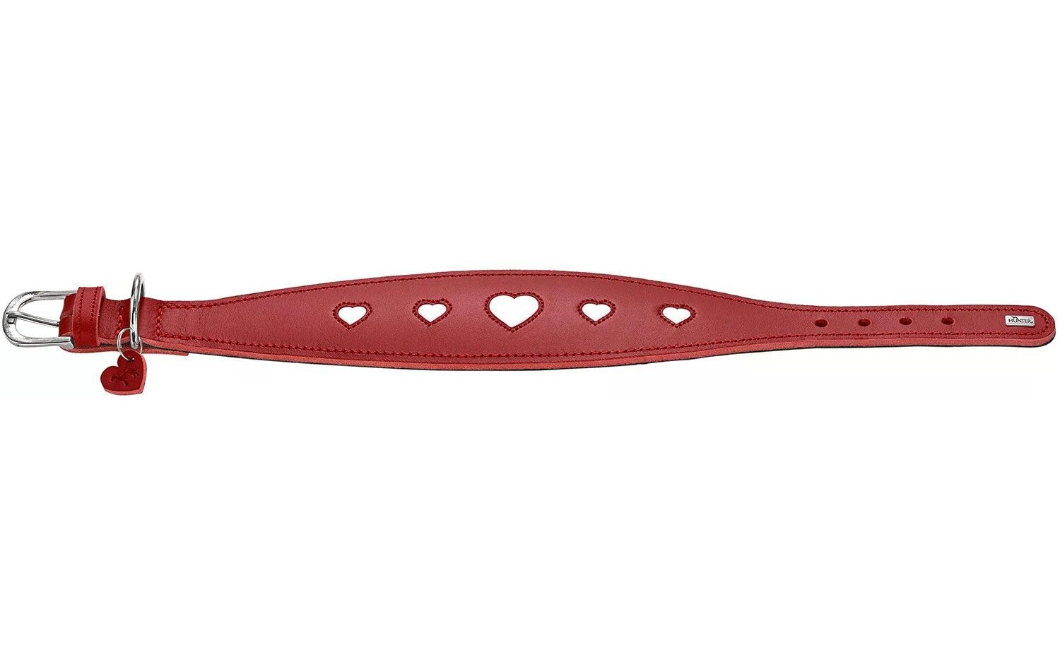 Halsband Windhund Love 42/S, Rot/SchwarzWindhundhalsband mit Herz