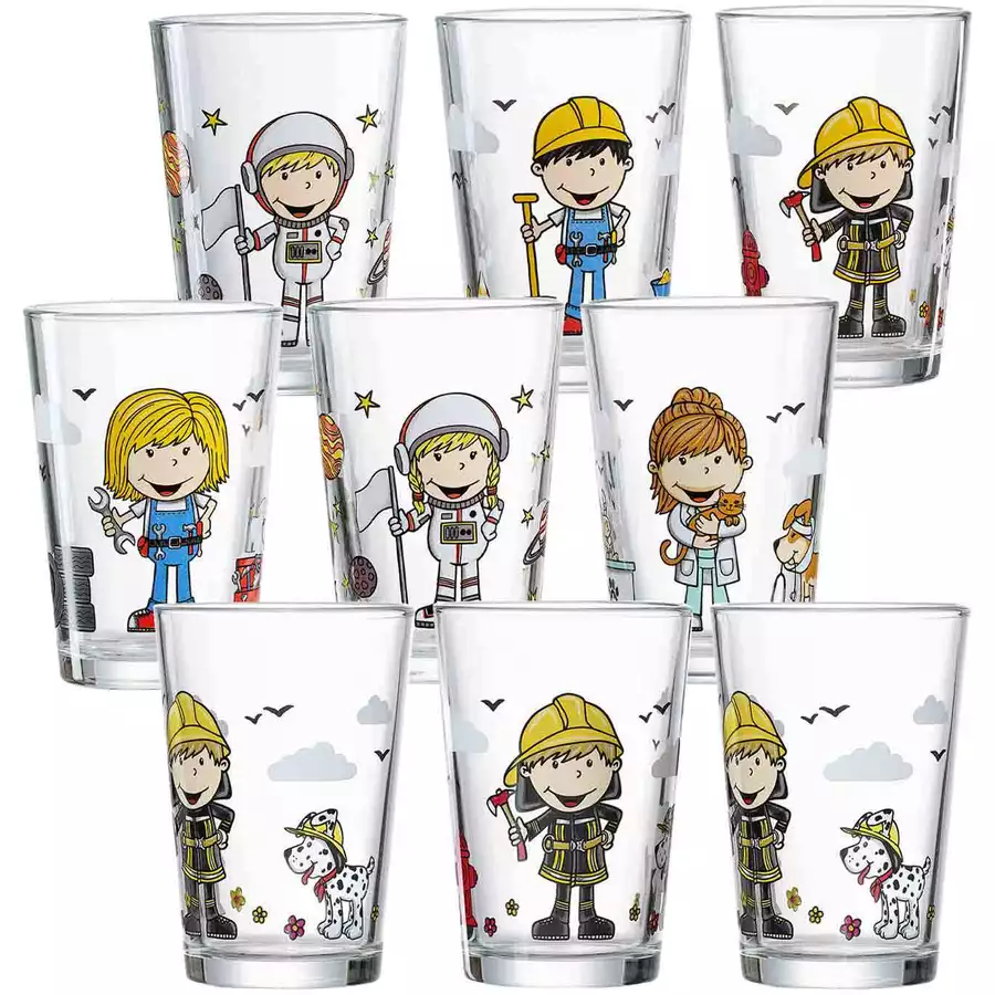 Ritzenhoff & Breker GmbH & Co. KG Kindergläser Berufe 205 ml 9er Set bunt