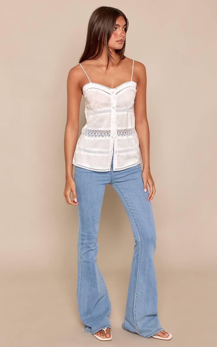 Bleu Jean Évasé Stretch À 5 Poches