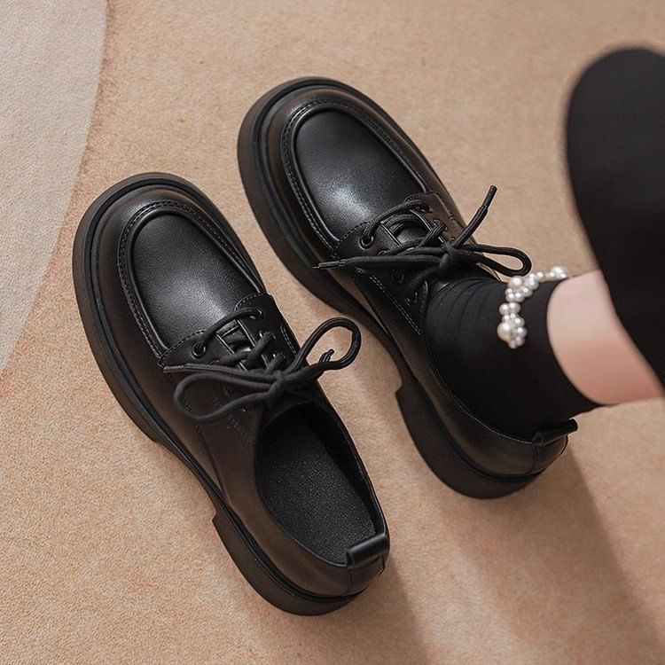 Vindler - Platform Chunky Heel Veterschoenen