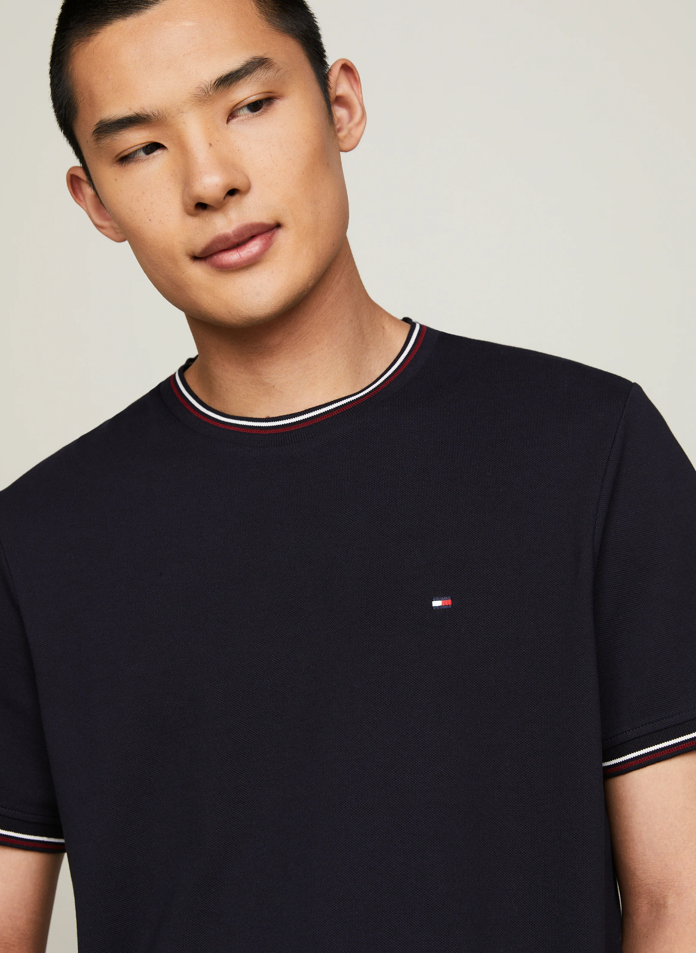 Tee-shirt col rond en coton organique | Bleu