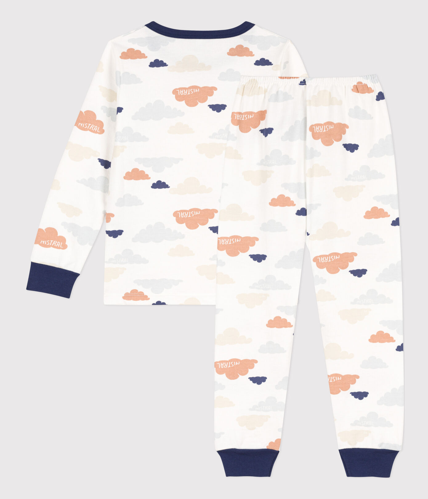 Pyjama nuages en molleton petite fille/petit garçon