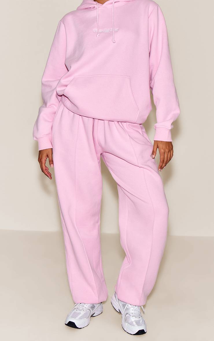 Rose Jogger Oversize À Revers Et Pinces Crème Beurre